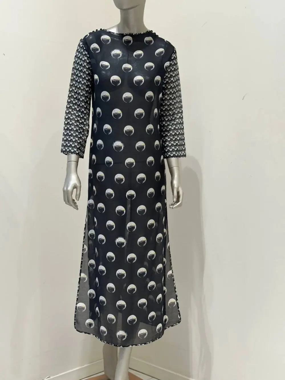 Louis Vuitton Marc Jacobs Black Graphic Print Dress Sz.36